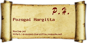 Pozsgai Hargitta névjegykártya